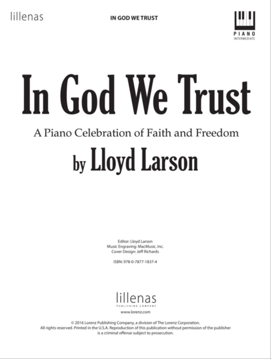 In God We Trust Piano Solo scores gallery preview page 1
