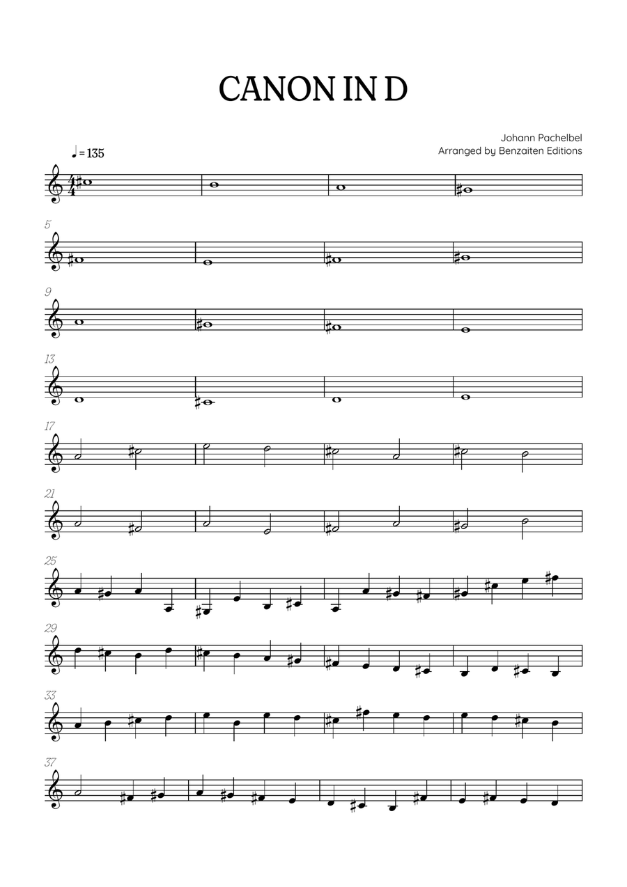 Pachelbel Canon in D • french horn sheet music Horn Solo scores gallery preview page 1