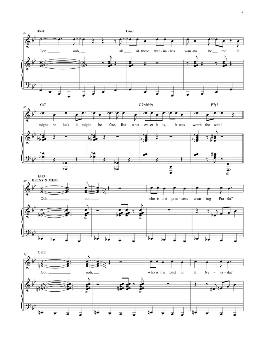 Betsy's Getting Married (Cast Album Version) (from Honeymoon in Vegas) Voice scores gallery preview page 5