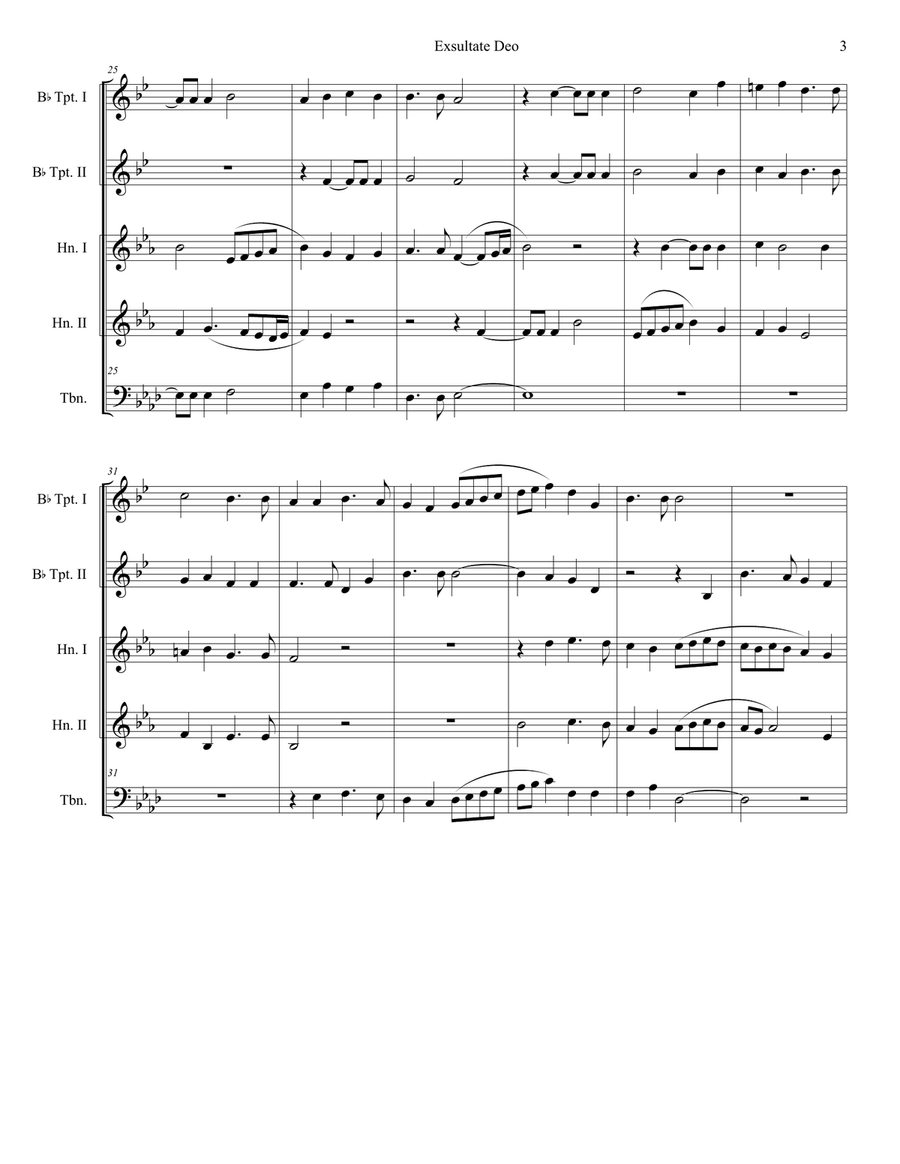 Exsultate Deo (for Brass Quintet) Brass Quintet scores gallery preview page 3