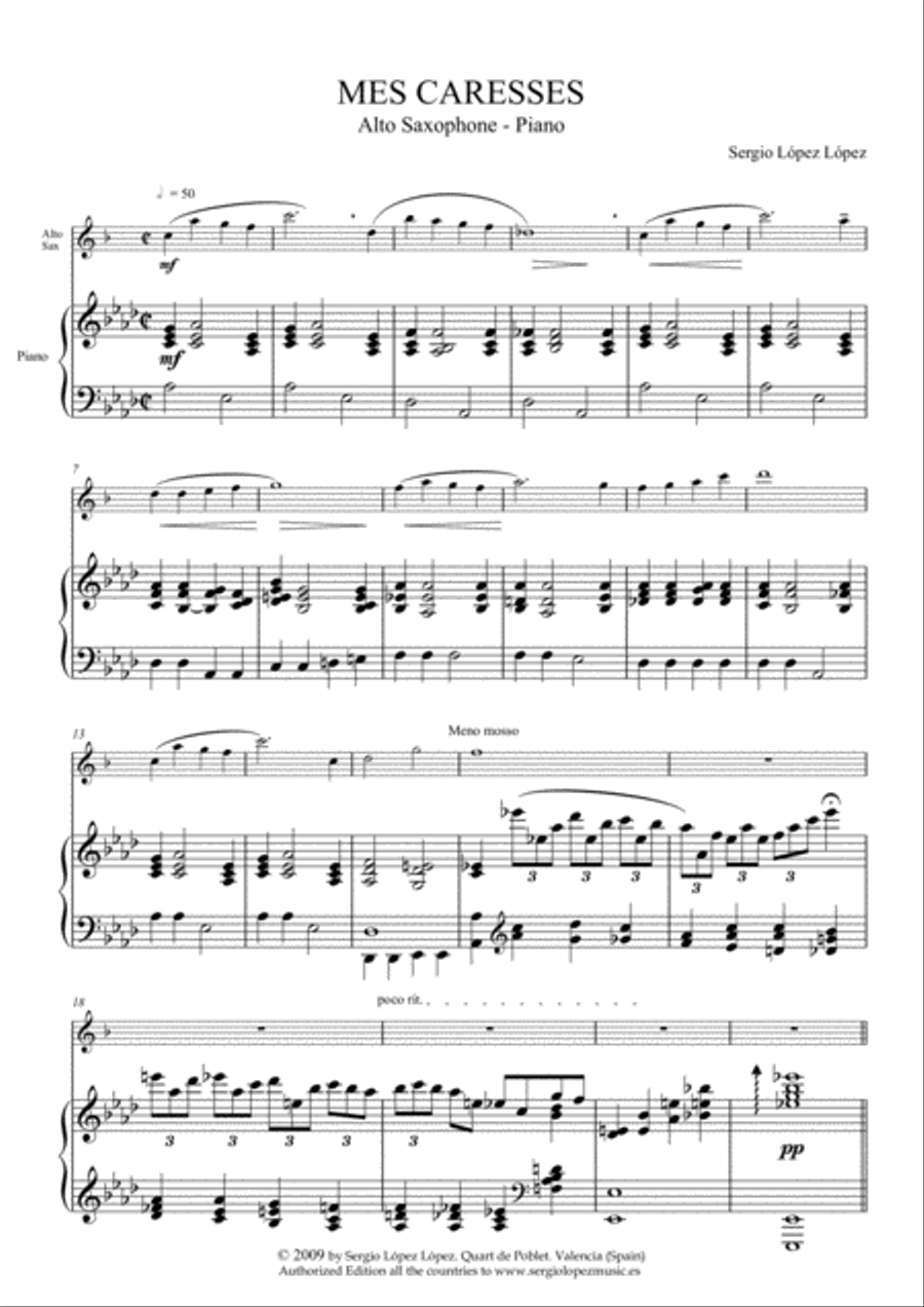 Mes Caresses Woodwind Duet scores gallery preview page 2