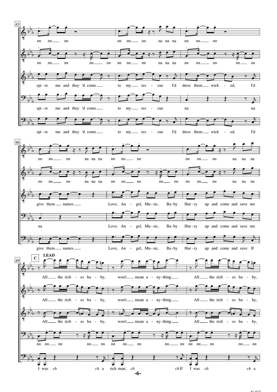 Rich Girl Rich Girl A Cappella scores gallery preview page 6