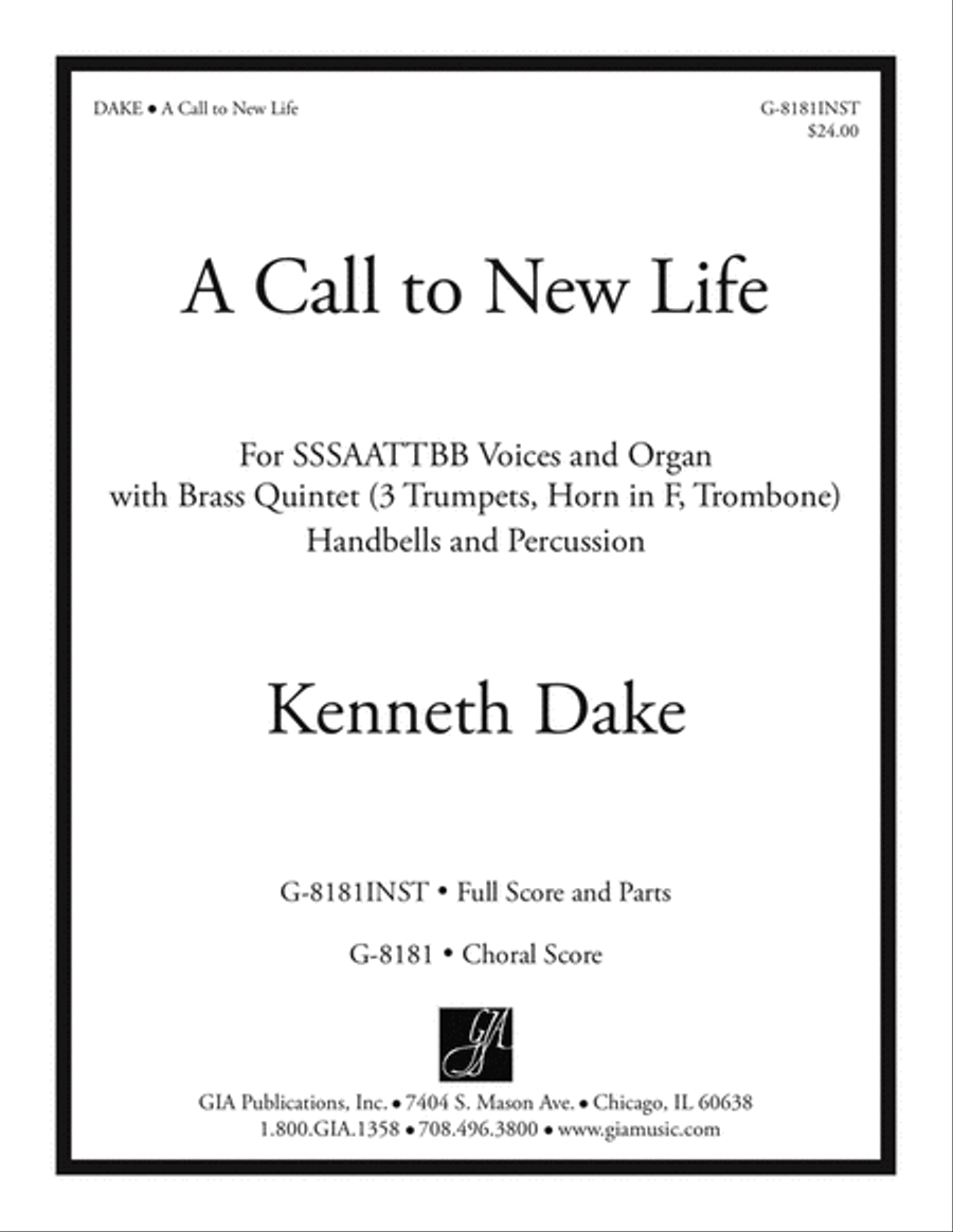 A Call to New Life - Full Score and parts Choir scores gallery preview page 1