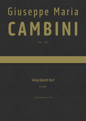 Cambini - String Quintet No.9 in G minor