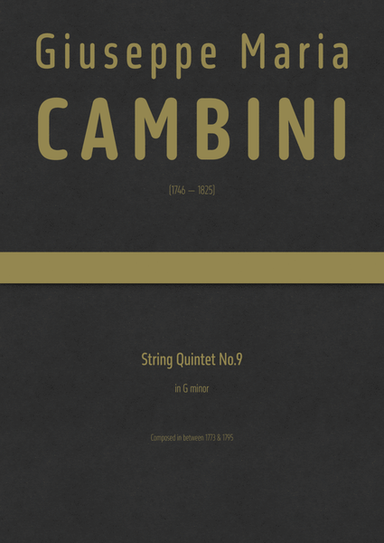 Cambini - String Quintet No.9 in G minor image number null
