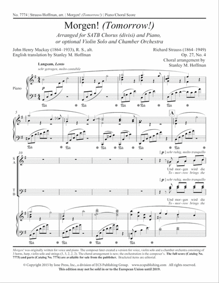 Morgen! (Tomorrow!) Morgen! (Tomorrow!) Divisi scores gallery preview page 2
