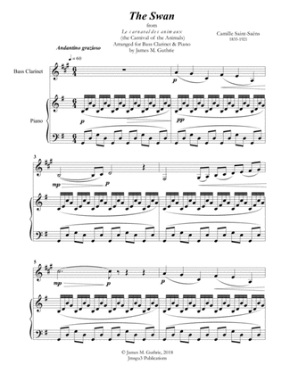 Saint-Saens: The Swan for Bass Clarinet & Piano