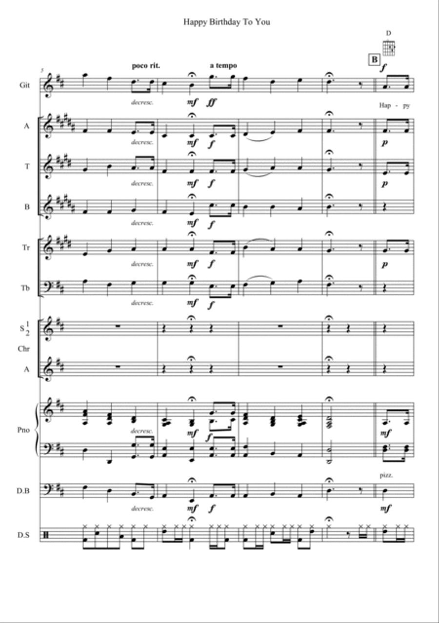 Happy Birthday To You Jazz Ensemble scores gallery preview page 2