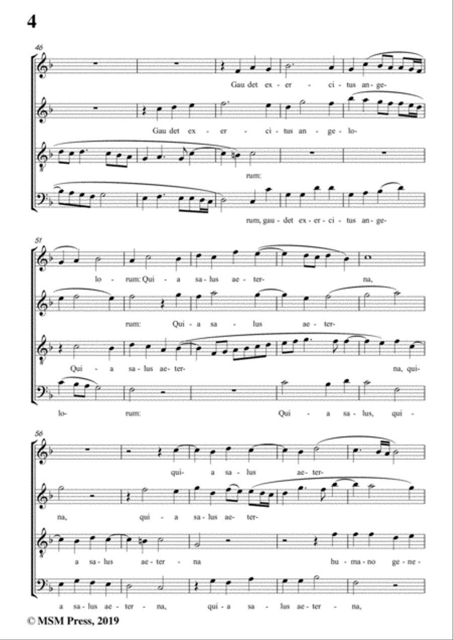 Goudimel-Hodie nobis coelorum,in F Major,for A cappella 4-Part scores gallery preview page 6
