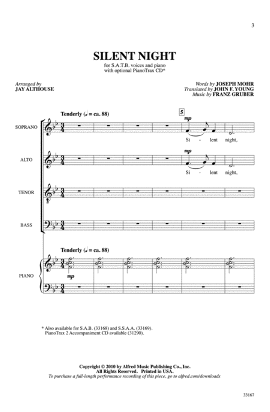 Silent Night Silent Night 4-Part scores gallery preview page 2