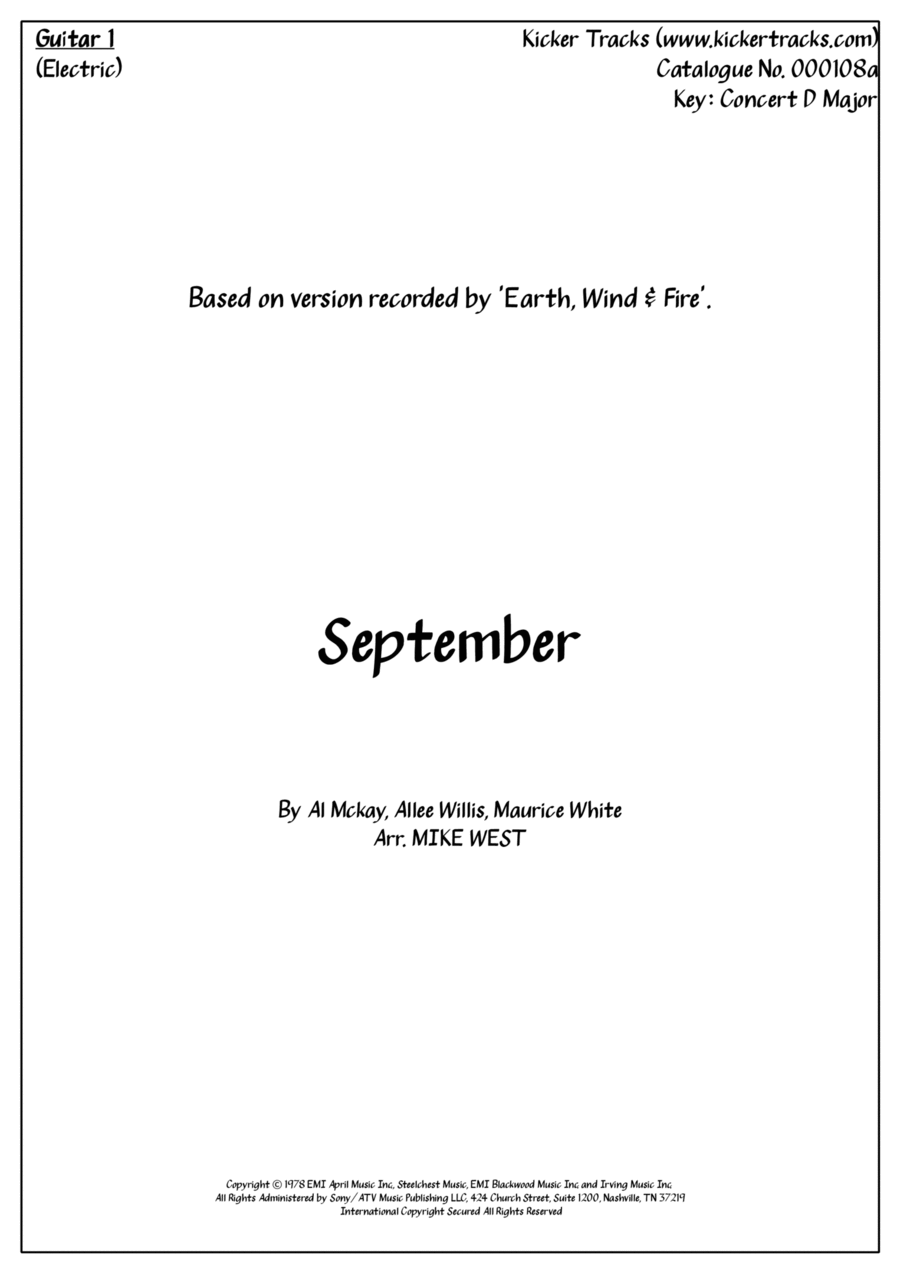 September September Electric Guitar scores gallery preview page 1