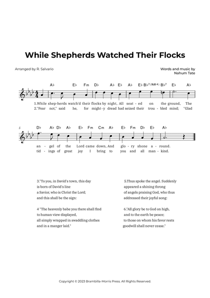 While Shepherds Watched Their Flocks (Key of A-Flat Major) image number null