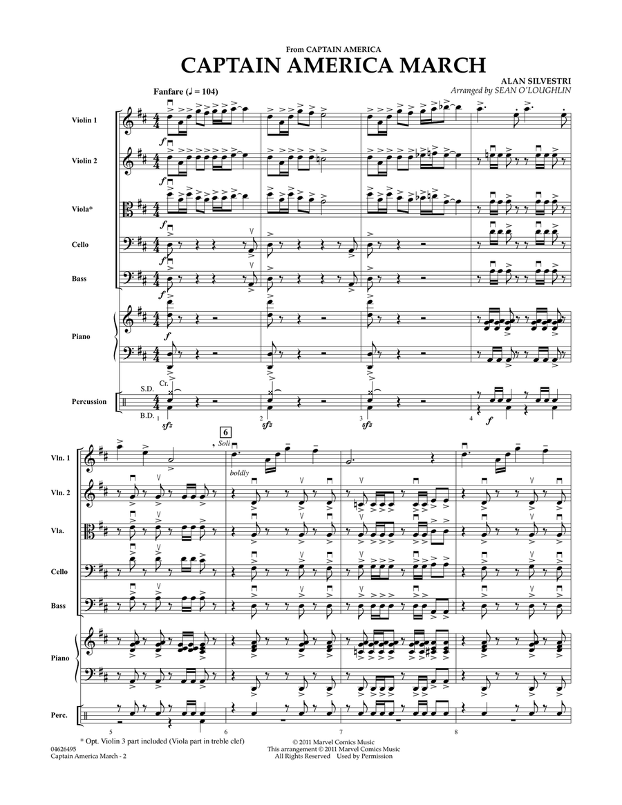 Captain America March - Full Score Orchestra scores gallery preview page 2