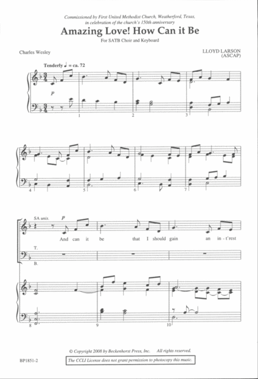 Amazing Love! How Can it Be 4-Part scores gallery preview page 2