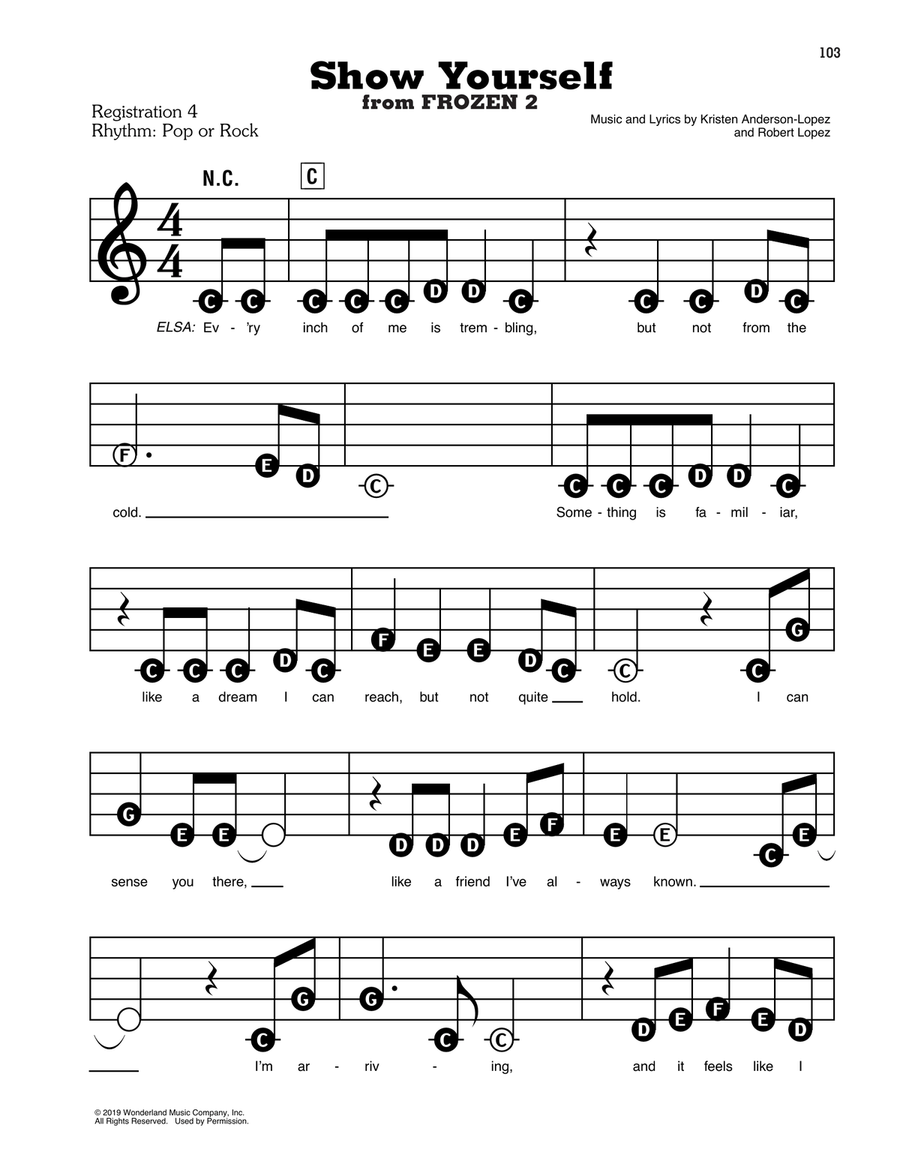 Show Yourself (from Disney's Frozen 2) Easy Piano scores gallery preview page 1