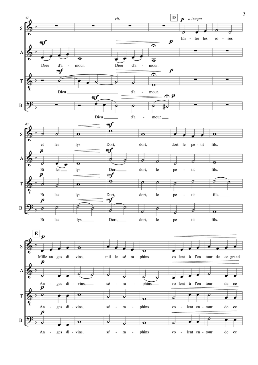 Entre le boeuf et l'âne gris 4-Part scores gallery preview page 3