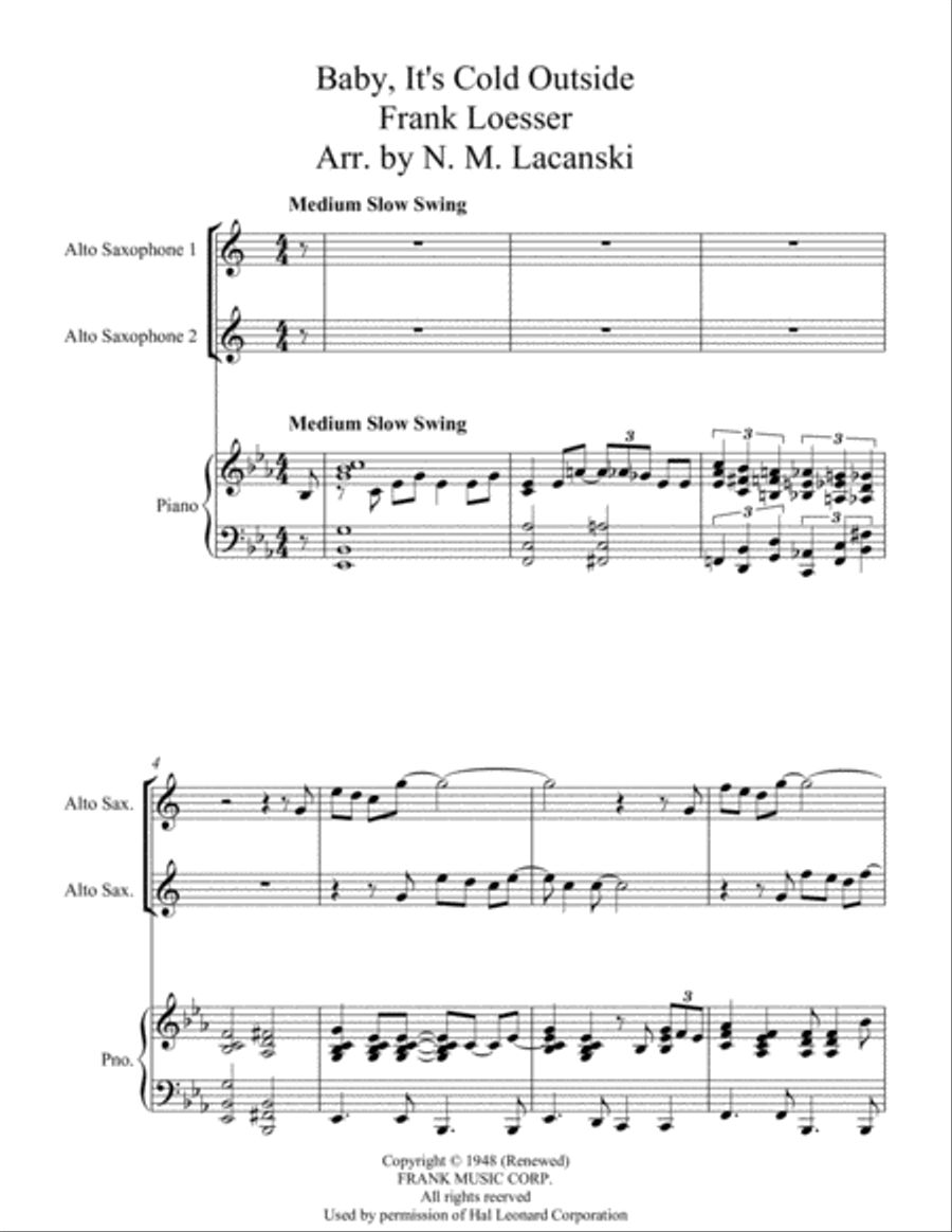 Baby, It's Cold Outside Baby, It's Cold Outside Woodwind Duet scores gallery preview page 1