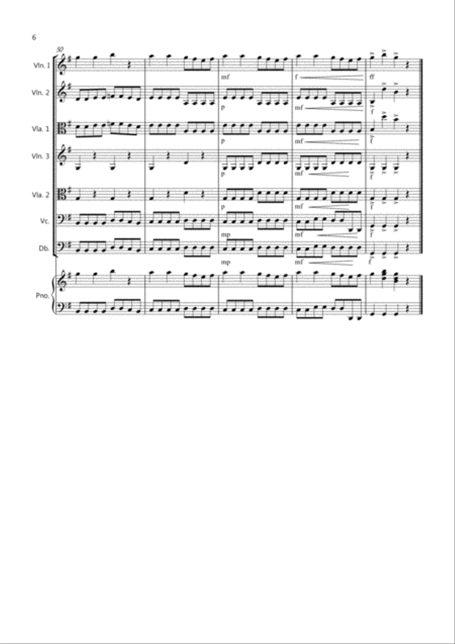 Haydn Rocks! for String Orchestra String Quartet scores gallery preview page 6