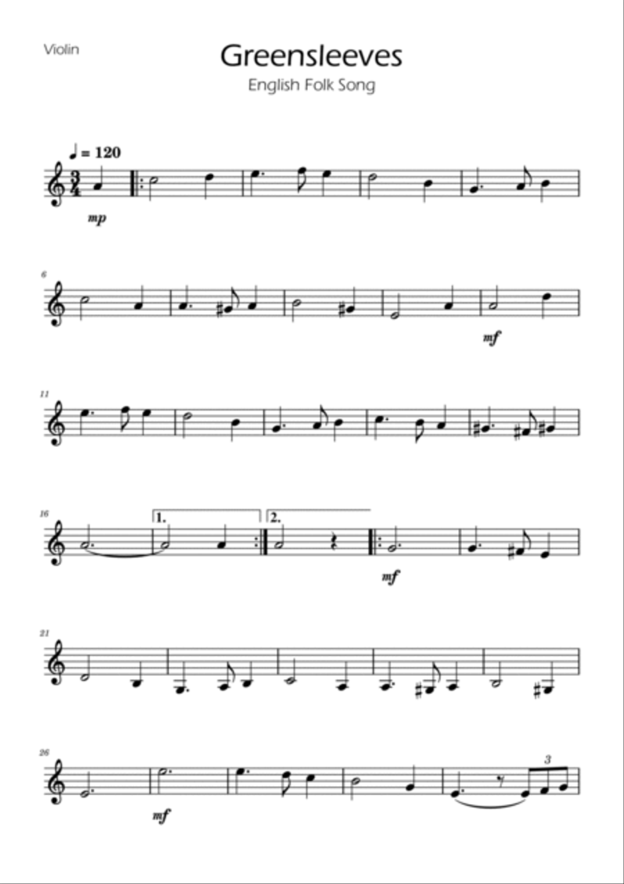 Greensleeves - Strings Trio w/ Piano String Trio scores gallery preview page 5