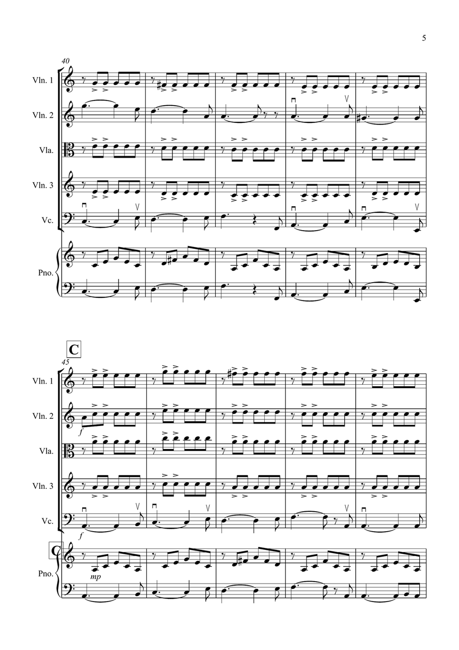 House of the Rising Sun for String Quartet String Quartet scores gallery preview page 5