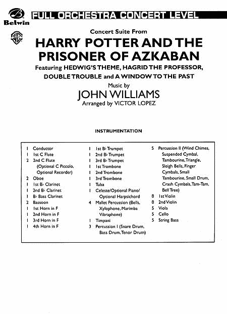 Harry Potter and the Prisoner of Azkaban, Concert Suite from (featuring Hedwigs Theme, Sir Codogan, Mischief Managed, Hagrid the Professor, and Sirius Farewell)