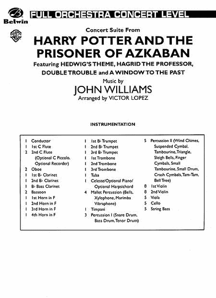 Harry Potter and the Prisoner of Azkaban, Concert Suite from