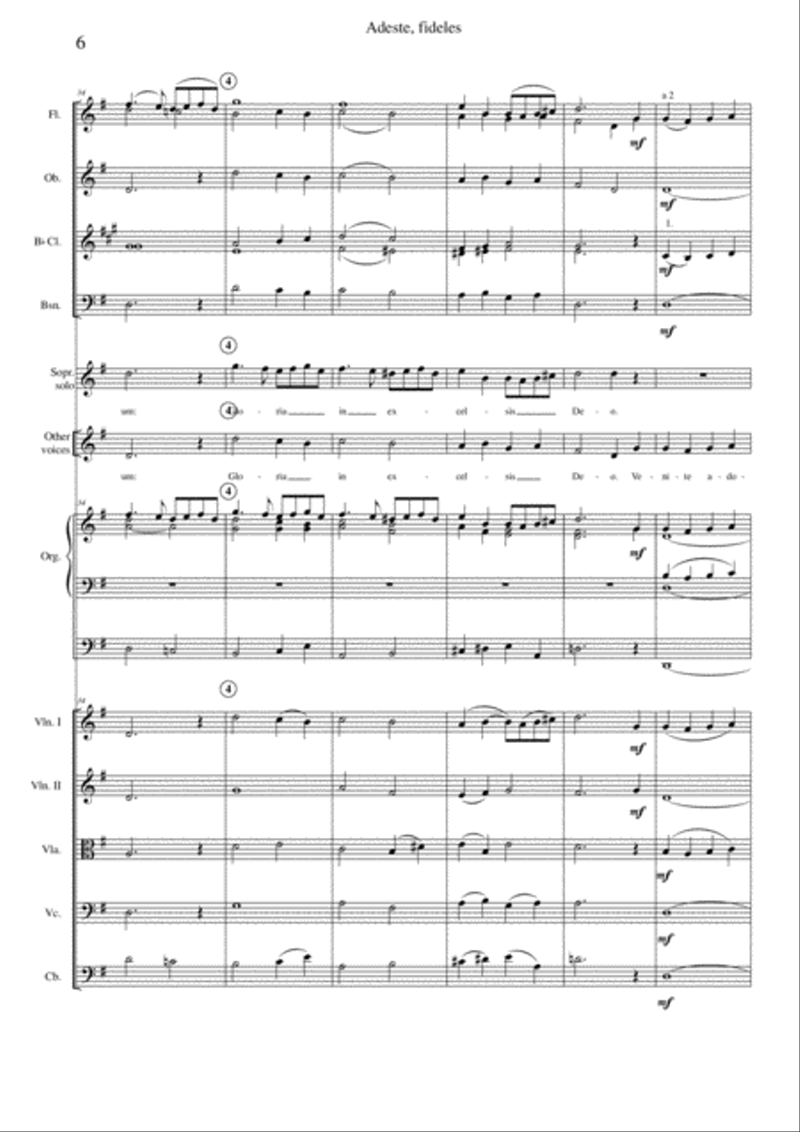 Adeste fideles (O come all ye faithful) Choir scores gallery preview page 6