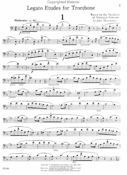 Legato Etudes For Trombone by Giuseppe Concone Trombone Solo - Sheet Music