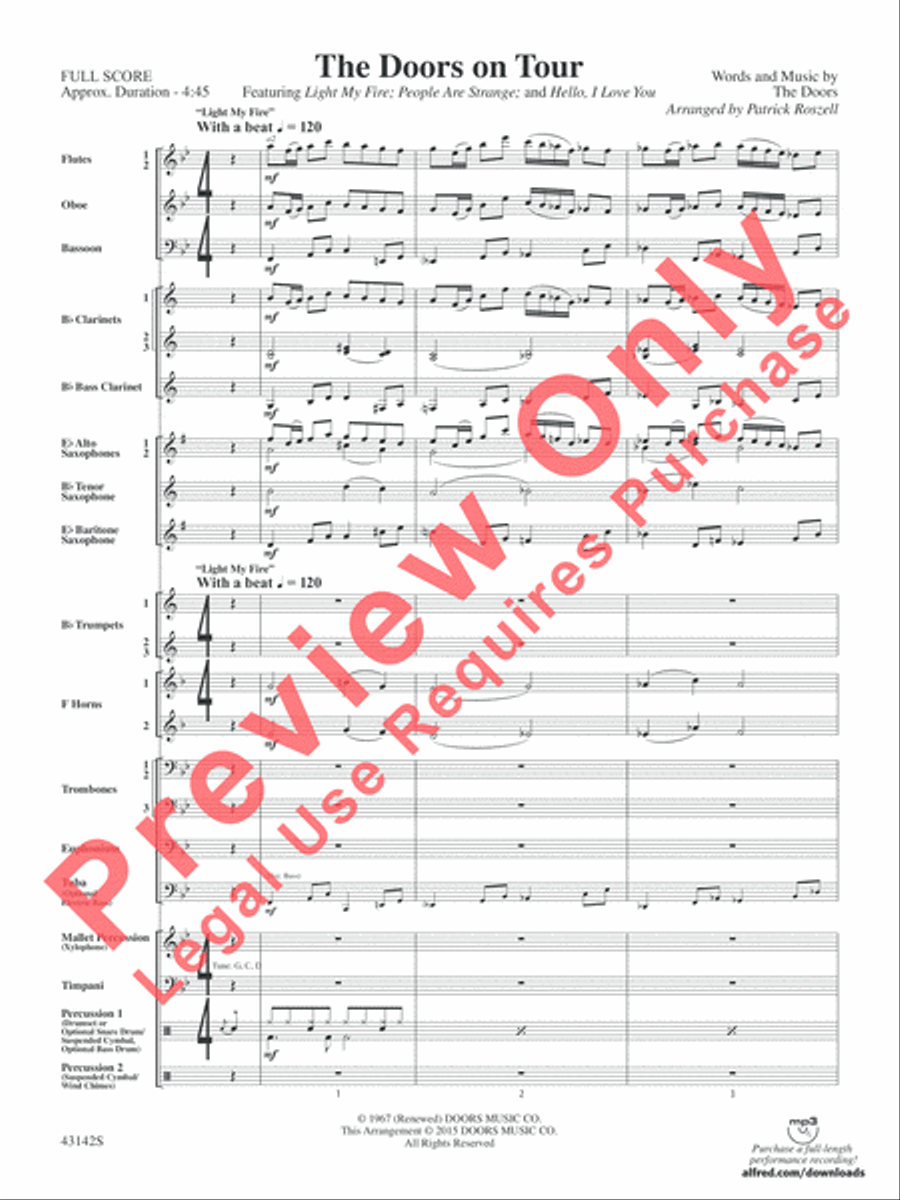 The Doors on Tour Concert Band scores gallery preview page 4