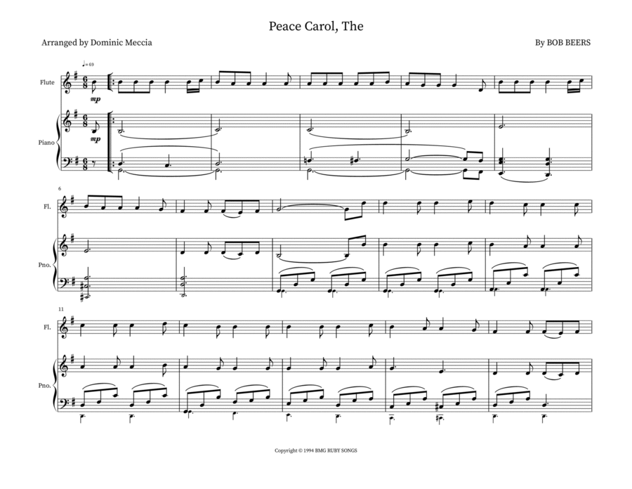 Peace Carol, The Woodwind Duet scores gallery preview page 1