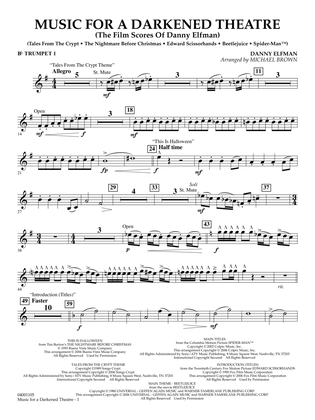 Music for a Darkened Theatre (The Film Scores of Danny Elfman) (arr. Brown) - Bb Trumpet 1