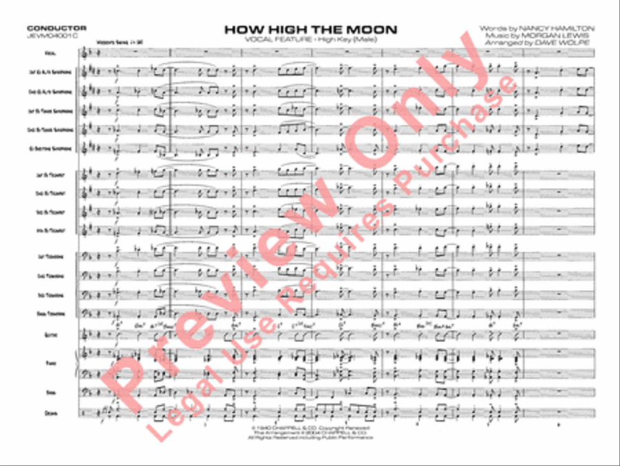How High the Moon How High the Moon Jazz Ensemble scores gallery preview page 4