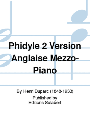 Phidyle 2 Version Anglaise Mezzo-Piano