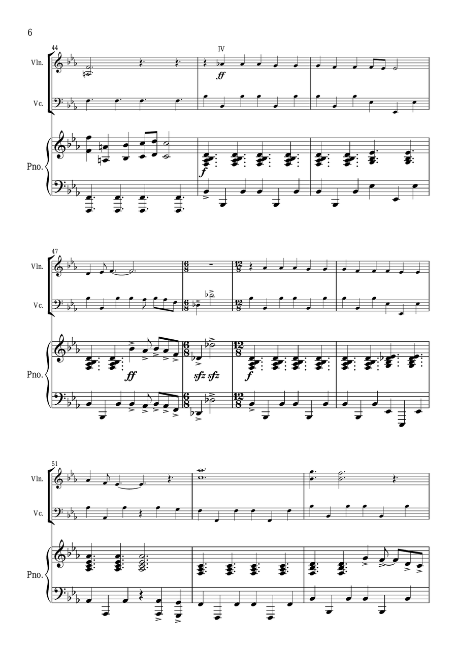 Bohemian Rhapsody Piano Trio scores gallery preview page 6