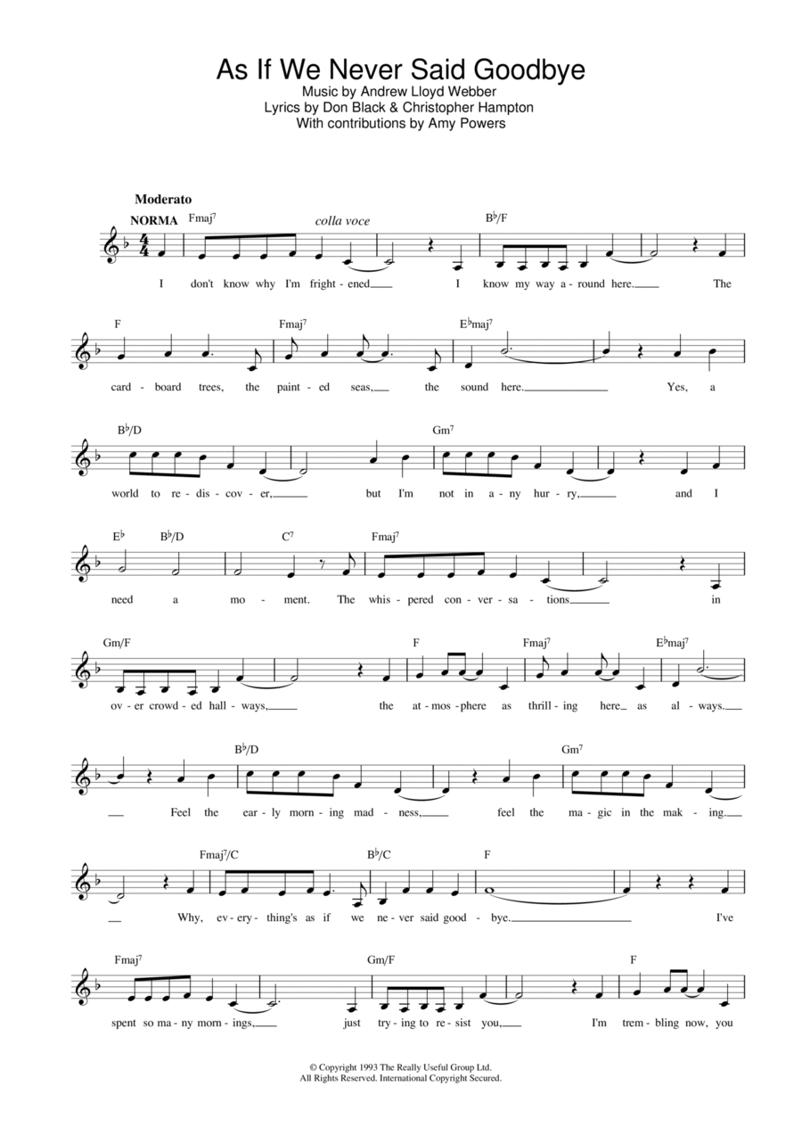 As If We Never Said Goodbye (from Sunset Boulevard) Piano scores gallery preview page 1
