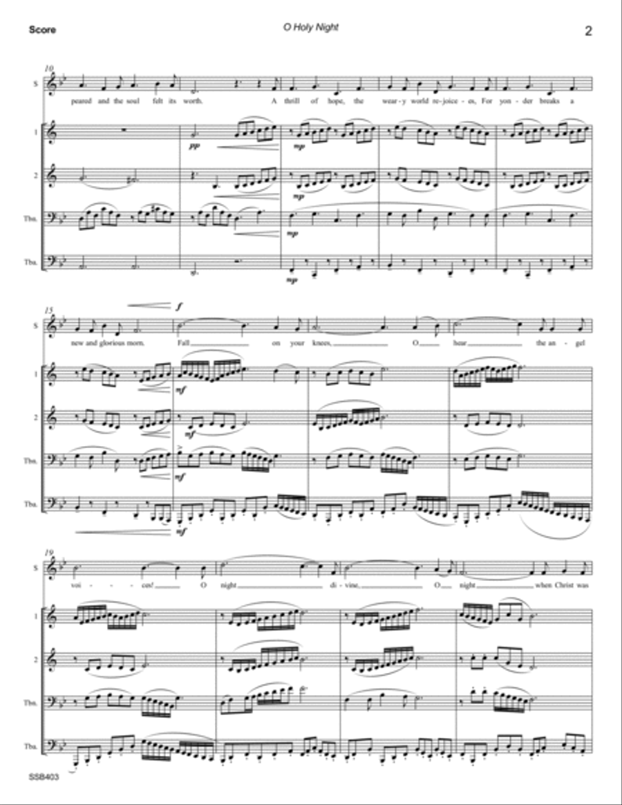 O HOLY NIGHT - SOPRANO SOLO with BRASS QUARTET O HOLY NIGHT - SOPRANO SOLO with BRASS QUARTET Small Ensemble scores gallery preview page 2