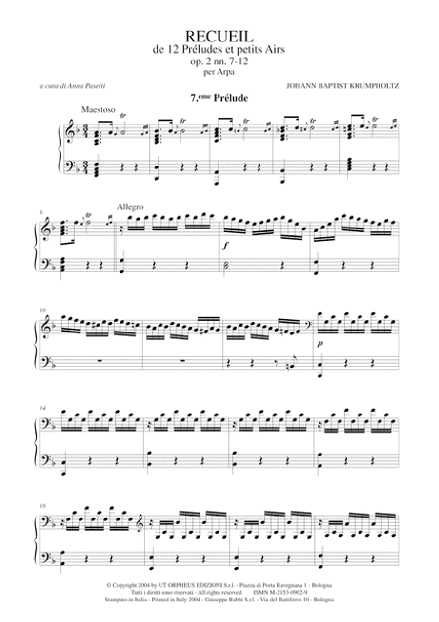 Recueil de 12 Préludes et petits Airs Op. 2 for Harp - Vol. II: Nos. 7-12 Harp scores gallery preview page 2