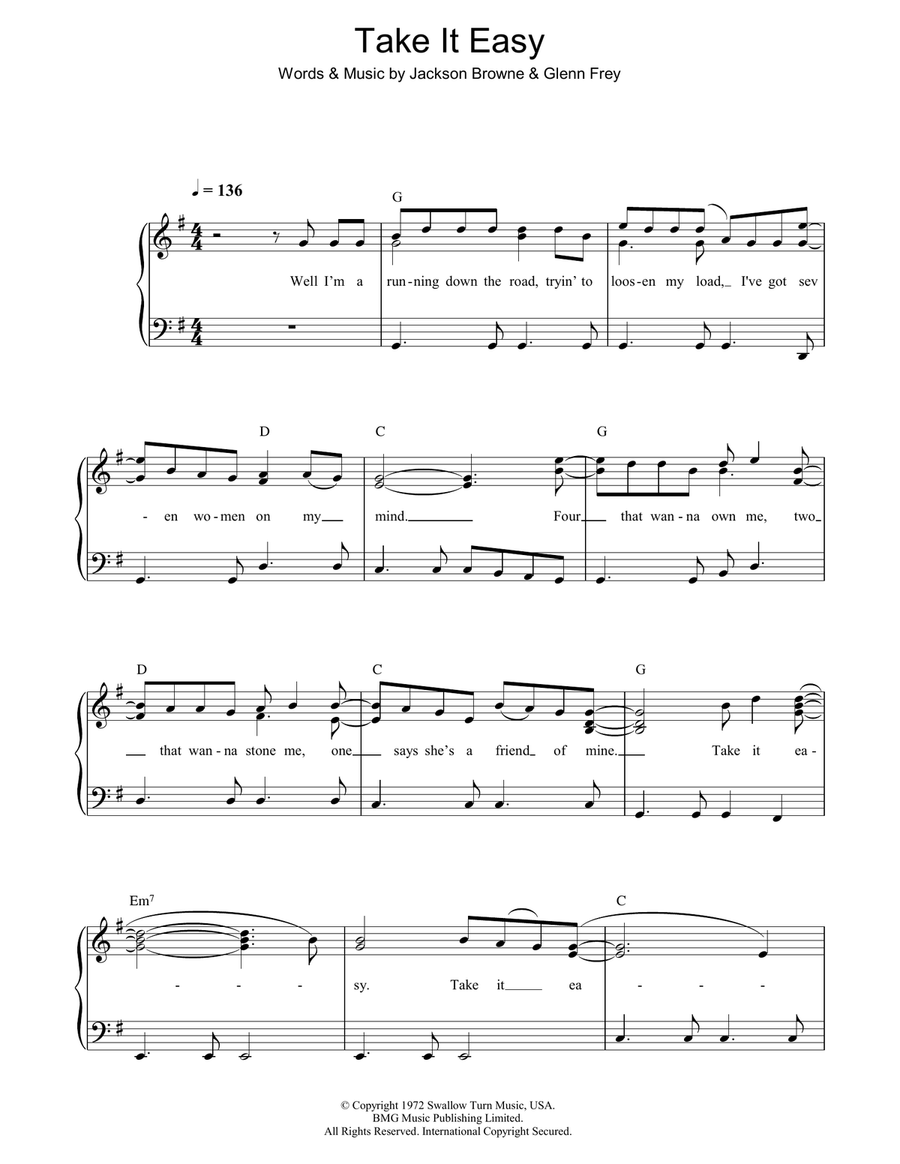 Take It Easy Guitar scores gallery preview page 1