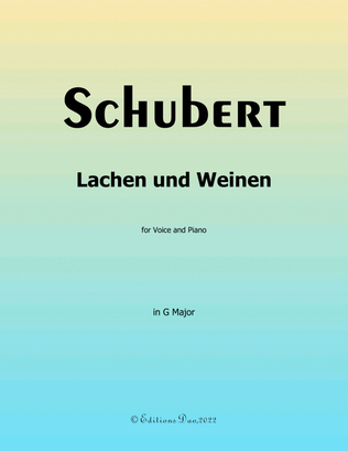 Book cover for Lachen und Weinen, by Schubert, in G Major