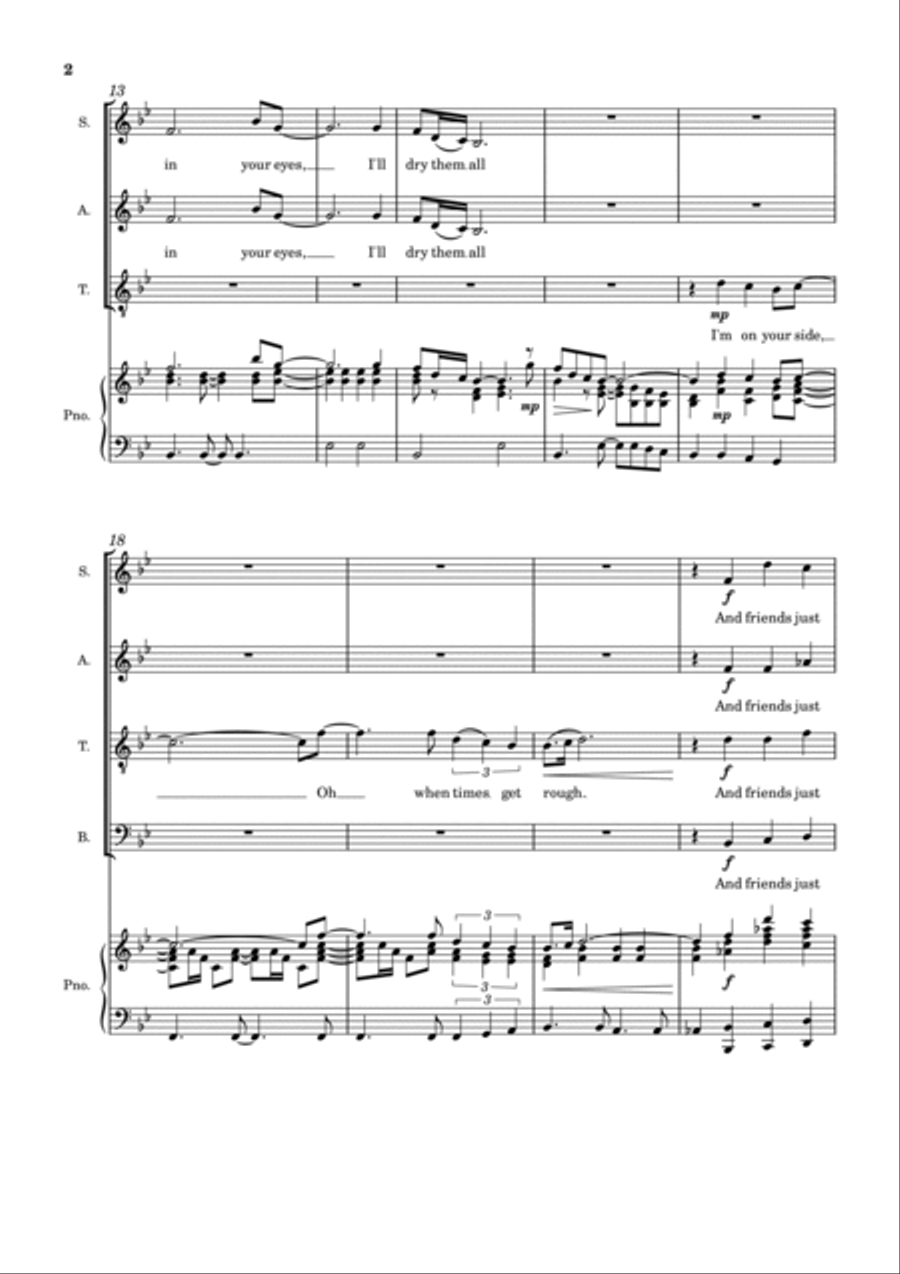 Bridge Over Troubled Water 4-Part scores gallery preview page 2