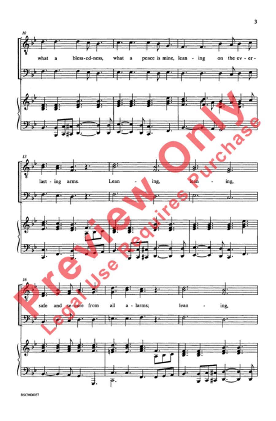 Leaning on the Everlasting Arms Men's Choir scores gallery preview page 3