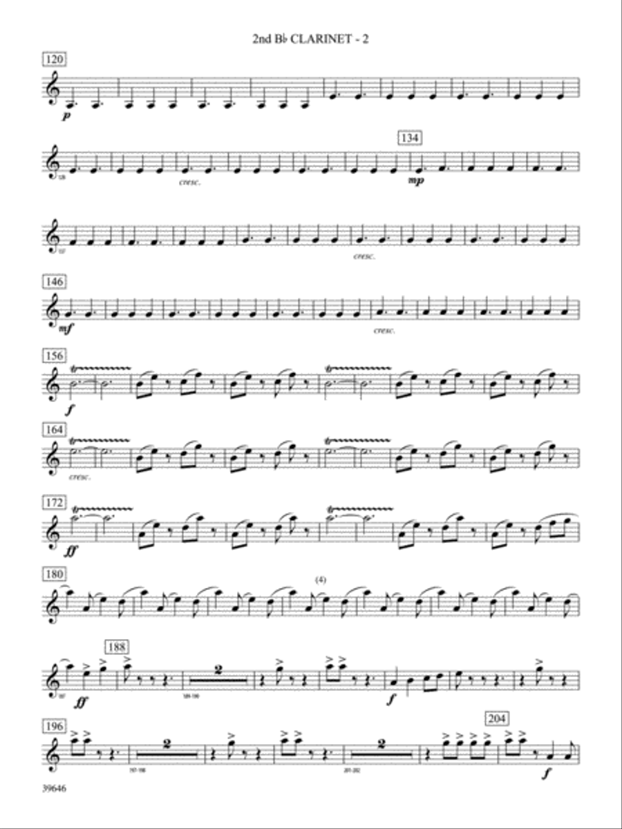 Scarborough Fair: 2nd B-flat Clarinet Concert Band scores gallery preview page 2