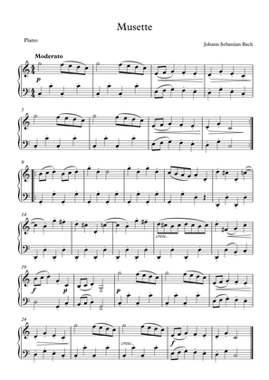 Book cover for Musette - Johann Sebastian Bach (Piano Solo)