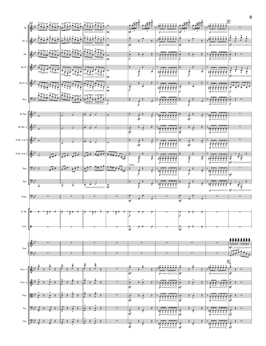 Symphony No. 1 in G Minor [1st and 3rd Mvmts.], Op. 14 Full Orchestra scores gallery preview page 3