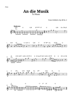 An die Musik (To Music) for Flute