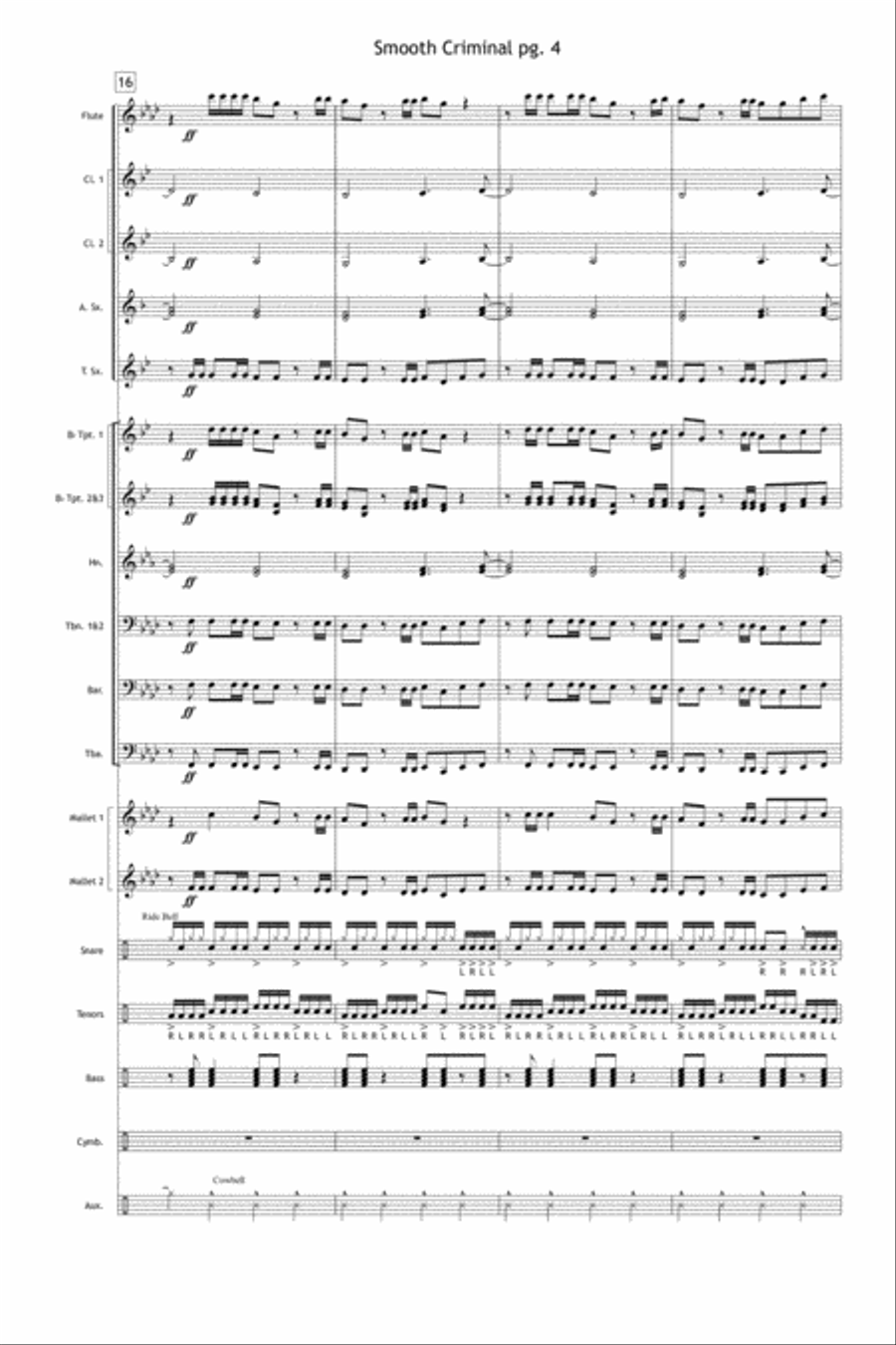 Smooth Criminal Marching Band scores gallery preview page 5