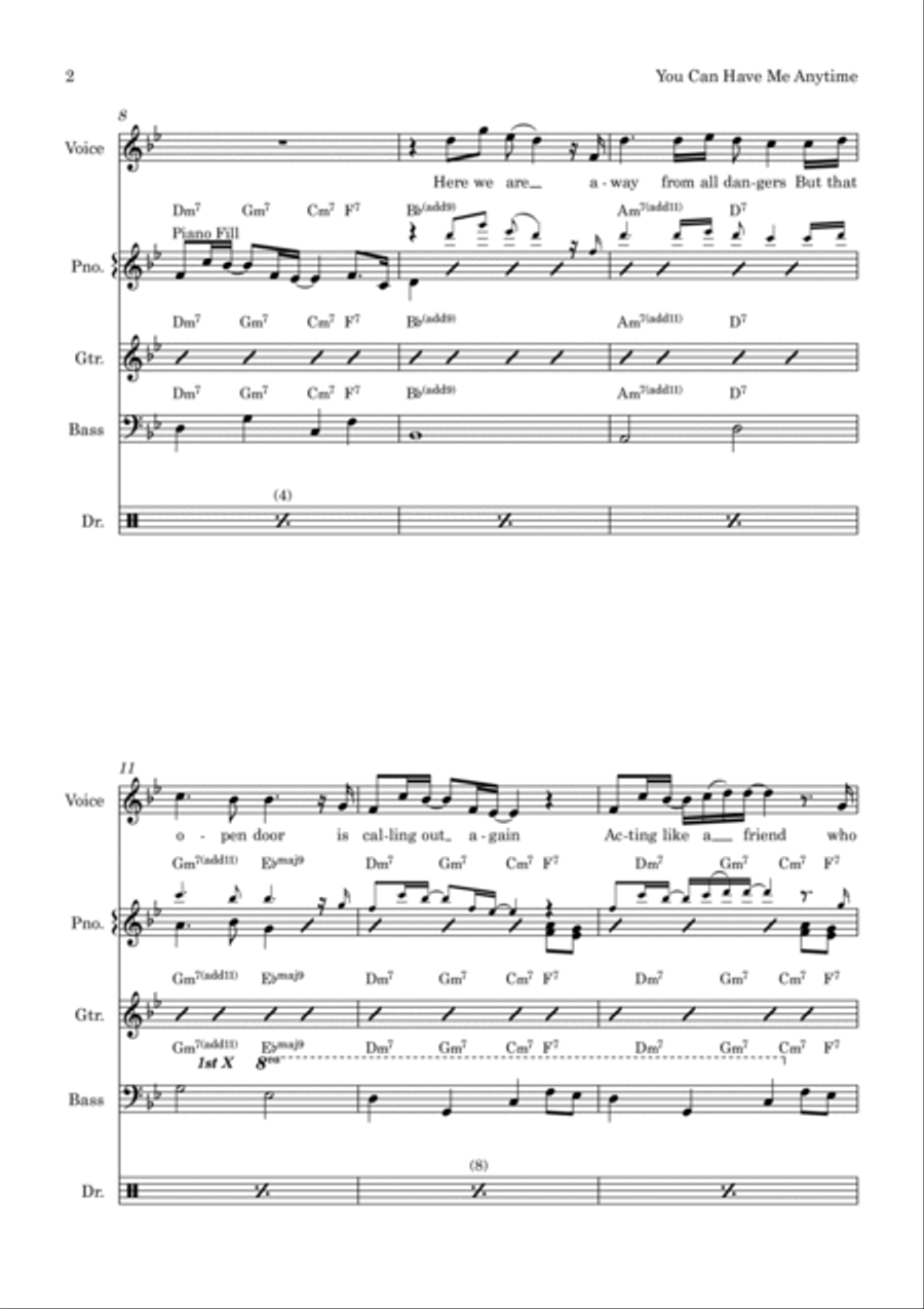 You Can Have Me Anytime Bass Guitar scores gallery preview page 2