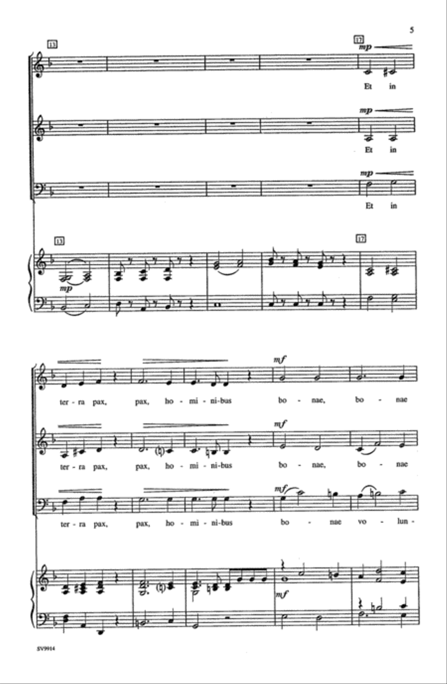 Gloria In Excelsis Deo 3-Part scores gallery preview page 4