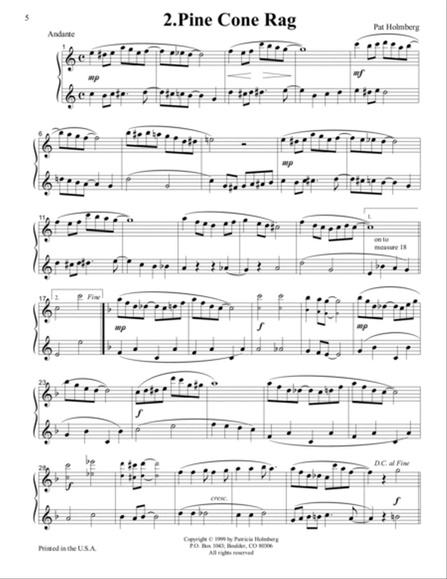 Ragtime Miniatures for Two Flutes - Set 1 Flute Duet scores gallery preview page 5