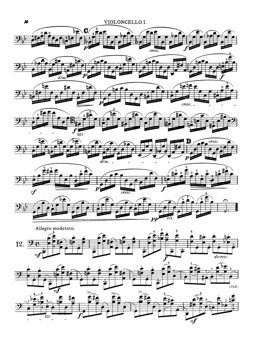Franchomme: Twelve Caprices for Two Cellos, Op. 7 (Book II Score & Parts)